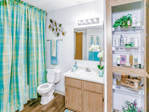Bathroom vanity at Country Club at The Meadows Senior Apartments in Las Vegas, NV, For Rent. Now leasing 1 and 2 bedroom apartments.