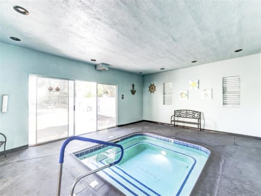 Indoor spa and hot tub of Country Club at Valley View Senior Apartments in Las Vegas, NV, For Rent. Now leasing 1 and 2 bedroom apartments.