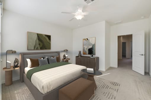 Spacious bedrooms on higher levels for more privacy at Casa Sole Vita Townhomes, Mesa, 85208