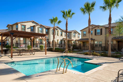 Pool Patio and gazebo at Casa Sole Vita Townhomes, Mesa, 85208