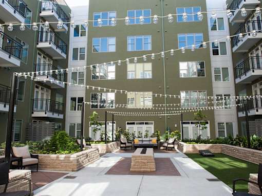 Courtyard With Patio at Link Apartments® Glenwood South, Raleigh, NC