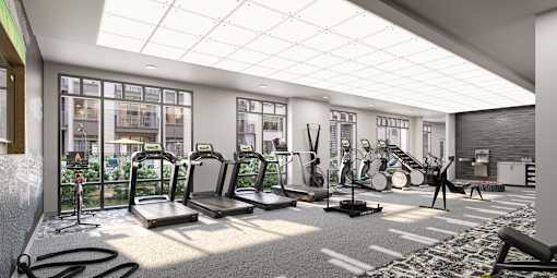 a gym with cardio eq at Link Apartments® Broad Ave, Memphis, 38112
