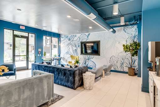 Lobby with TV at Link Apartments® Grant Park, Atlanta, 30312