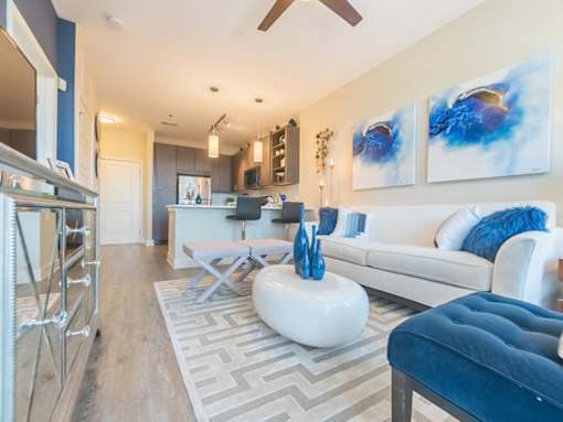 Living Room Come Kitchen View at Link Apartments® West End, South Carolina