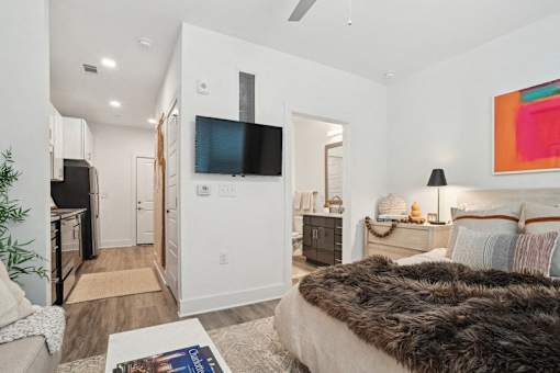 Master Bedroom at Link Apartments® Montford, Charlotte, NC, 28209