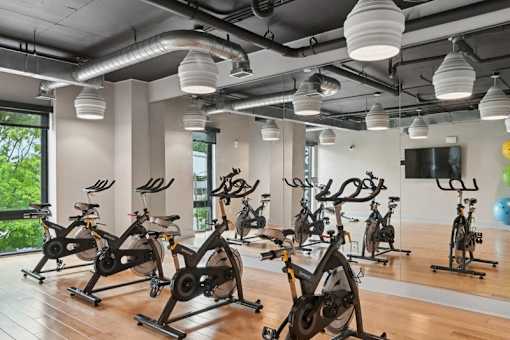 Peloton Bikes at Link Apartments® Montford, Charlotte