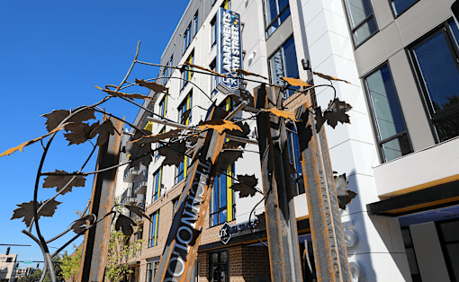 Creative Sculpture in Front of Link Apartments 4th Street, Winston-Salem, NC 27101