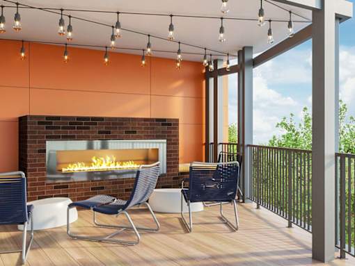 Clubhouse With Fireplace at Link Apartments® Grant Park, Atlanta, Georgia