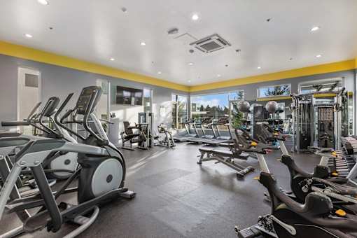 Modern fitness center at Parq Crossing