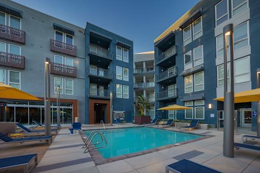 relaxing pool and sundeck at Ladera