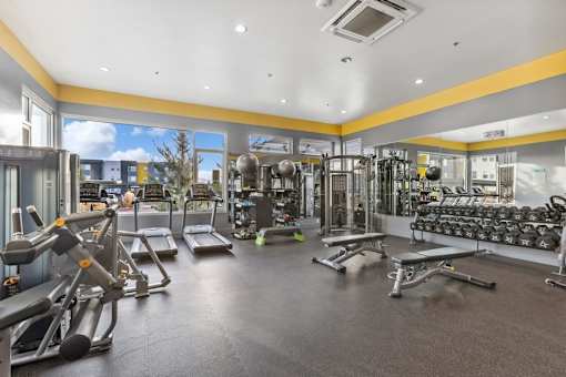 Modern fitness center at Parq Crossing