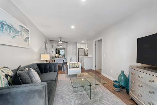 cozy living room at Pointe Luxe Apartment Homes, San Diego, CA