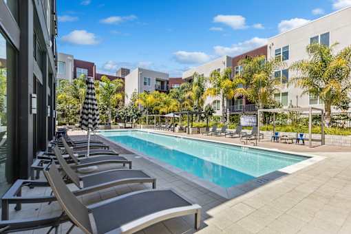 Resort-style pool at The Platform Urban Apartments
