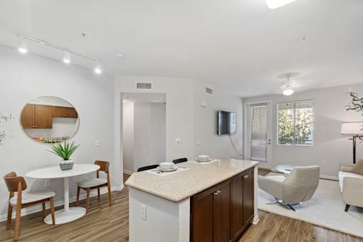 Spacious kitchen with an island