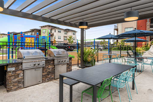 Grill area at Zera at Reed Crossing