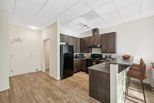 Kitchen area at Maddox Apartments