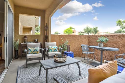 Large Private Patio/Balcony with Storage at Biscayne Bay Apartments, Chandler, AZ