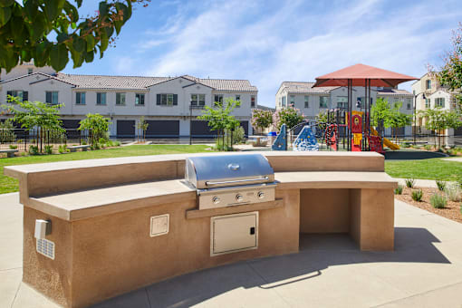 BBQ area at Mitchell Place Apartments, Murrieta, CA