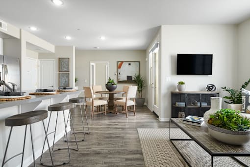 Living Room Come Dining Are, TV at Mitchell Place Apartments, Murrieta, 92562