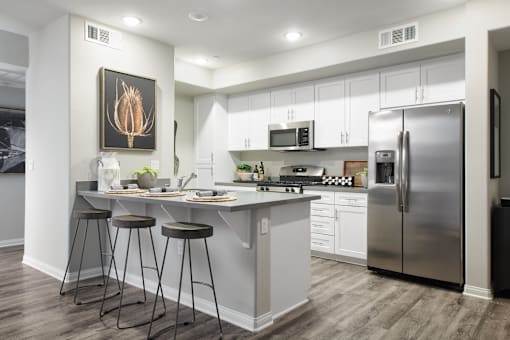 Kitchen View From Living Room at Mitchell Place Apartments, California, 92562