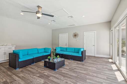 foosball and lounge area