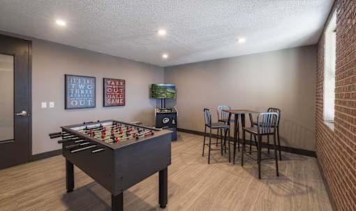 foosball table in clubhouse at Malbec at Vallagio