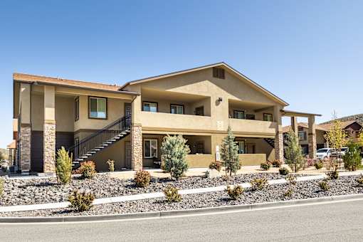Exterior Views with Plants at North Peak Apartments