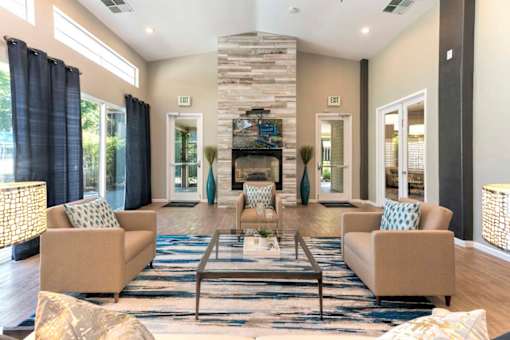 Posh Lounge Area In Clubhouse at Atwood Apartments, Citrus Heights, 95610