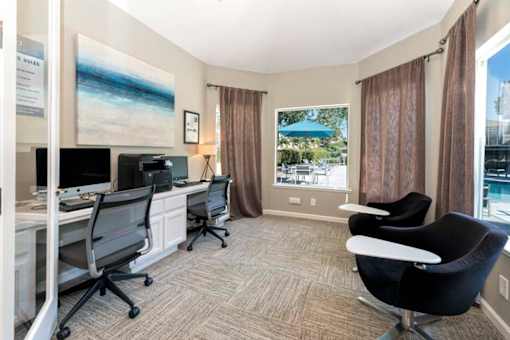 Business Center With Computers at Atwood Apartments, Citrus Heights, CA