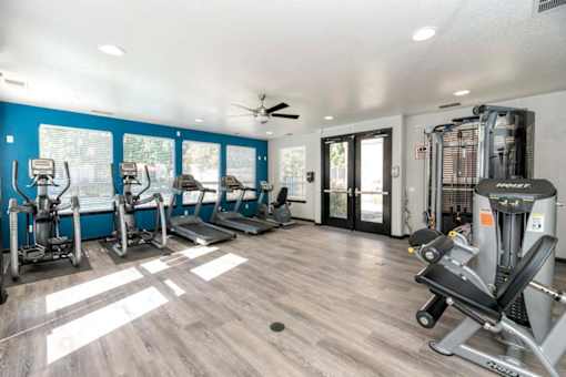 Fitness Center Cardio Equipment at Somerfield at Lakeside Apartments, California, 95758