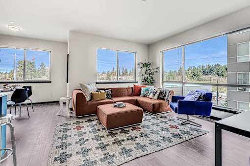 Living room area at Vue 22