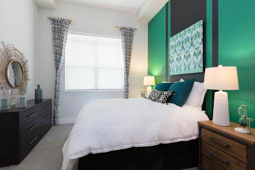 our apartments offer a bedroom with a king sized bed