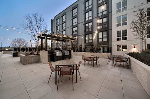 Courtyard with seating and BBQ