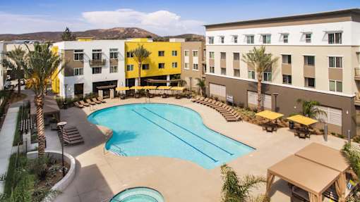 Aerial of pool at Marc San Marcos Apartments