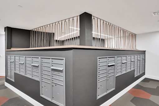 mail room at Aya Apartments