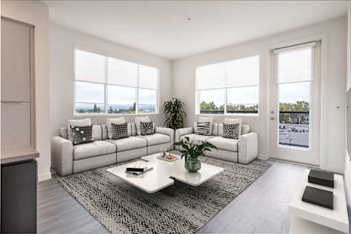 Furnished Living Room at The Herald Apartments