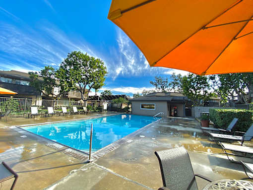 our apartments have a resort style pool and patio
