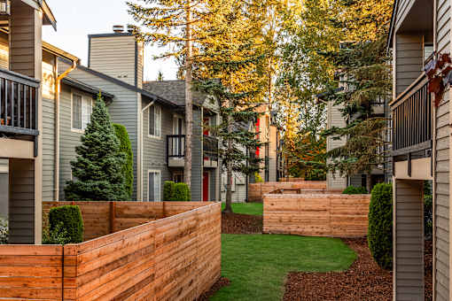 Private patios at Artesia