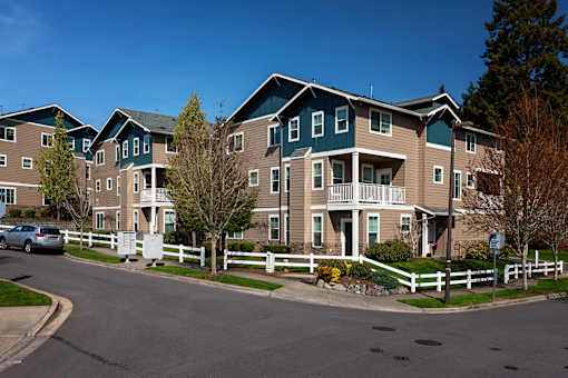 Fence Lined Street at Westview Heights Apartments, Oregon, 97229