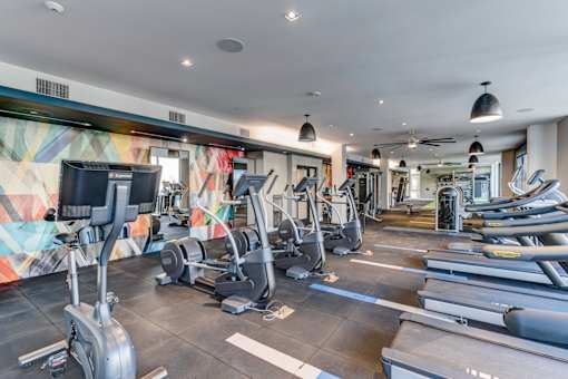 fitness center at Novo Apartments