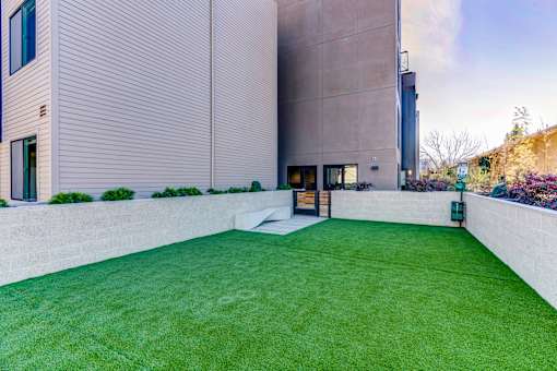 fenced in dog park at Novo Apartments