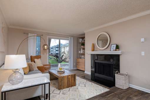 Trendy Living Room at Riverwalk at Happy Valley, Oregon, 97086