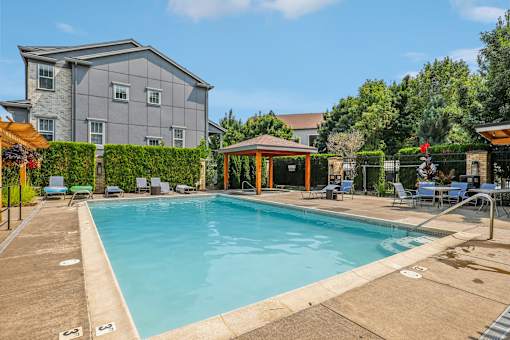 the swimming pool at our apartments