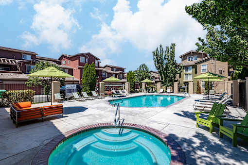 Pool area at Caviata at Kiley Ranch