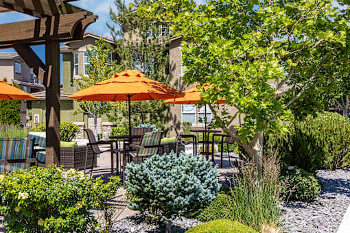 Outdoor seating at Caviata at Kiley Ranch