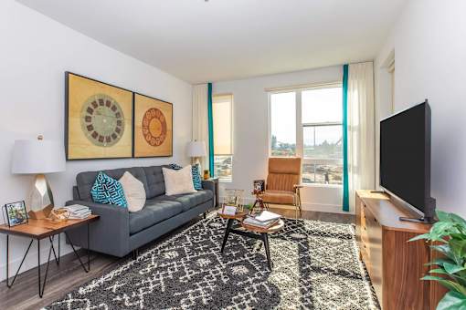 Furnished Family Room at The Platform Urban Apartments