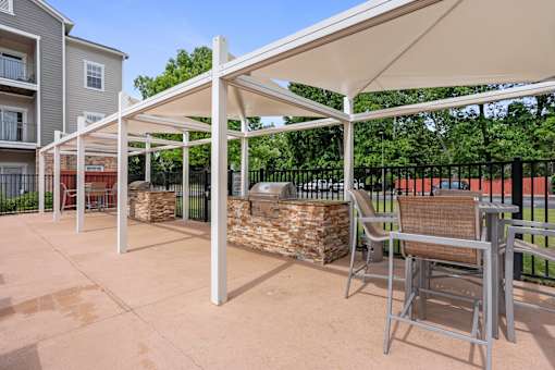 Grilling area at pool