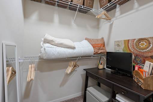 Bedroom A closet in a 3x3 Plainsman