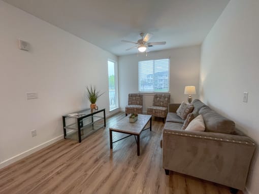 A living room in The Alston Apartments.
