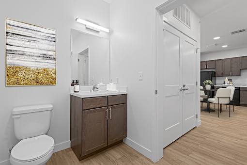 Bathroom with a toilet at 36N Apartments, Tulsa, 74106